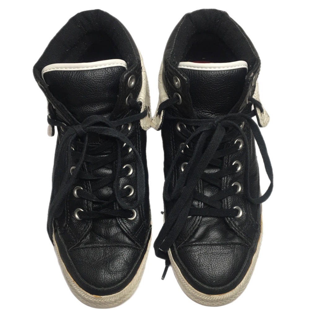 Rare leather Converse two fold high tops. Mens 6/Womens 8 - Picture 7 of 13